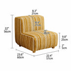 Striped Kids Chair with Sofa-Like Backrest, Rounded Low-Profile Form Dimensions