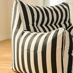 Striped Mohair & Silk Velvet Bean Bag Chair and Sofa with Removable Cover