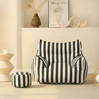 Striped Mohair & Silk Velvet Bean Bag Chair and Sofa with Removable Cover