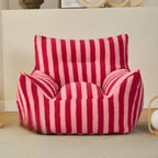 Striped Mohair & Silk Velvet Bean Bag Chair and Sofa with Removable Cover