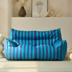 Striped Mohair & Silk Velvet Bean Bag Chair and Sofa with Removable Cover