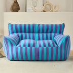 Striped Mohair & Silk Velvet Bean Bag Chair and Sofa with Removable Cover