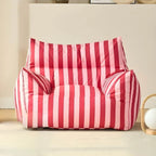 Striped Mohair & Silk Velvet Bean Bag Chair and Sofa with Removable Cover
