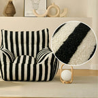 Striped Mohair & Silk Velvet Bean Bag Chair and Sofa with Removable Cover