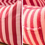 Striped Mohair & Silk Velvet Bean Bag Chair and Sofa with Removable Cover
