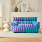 Striped Mohair & Silk Velvet Bean Bag Chair and Sofa with Removable Cover