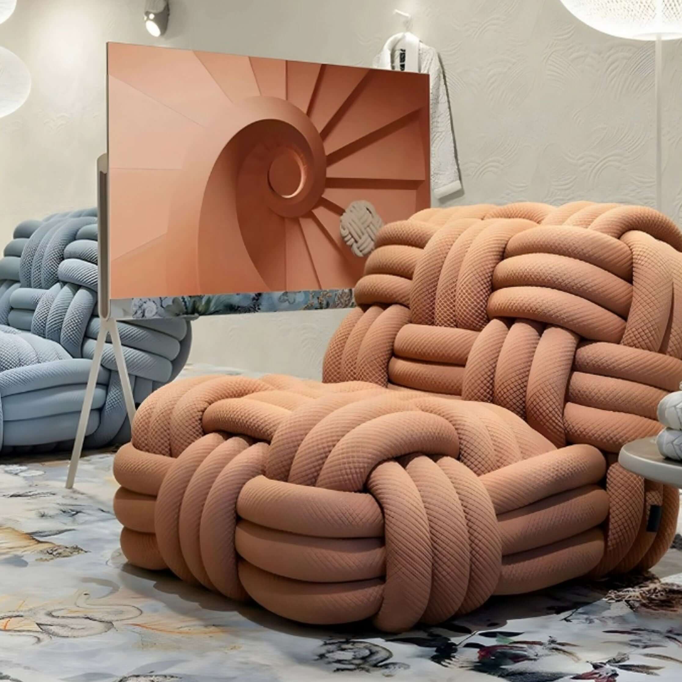 Stylish Chenille Accent Chair with Unique Weave Design