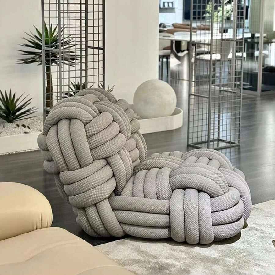 Stylish Chenille Accent Chair with Unique Weave Design