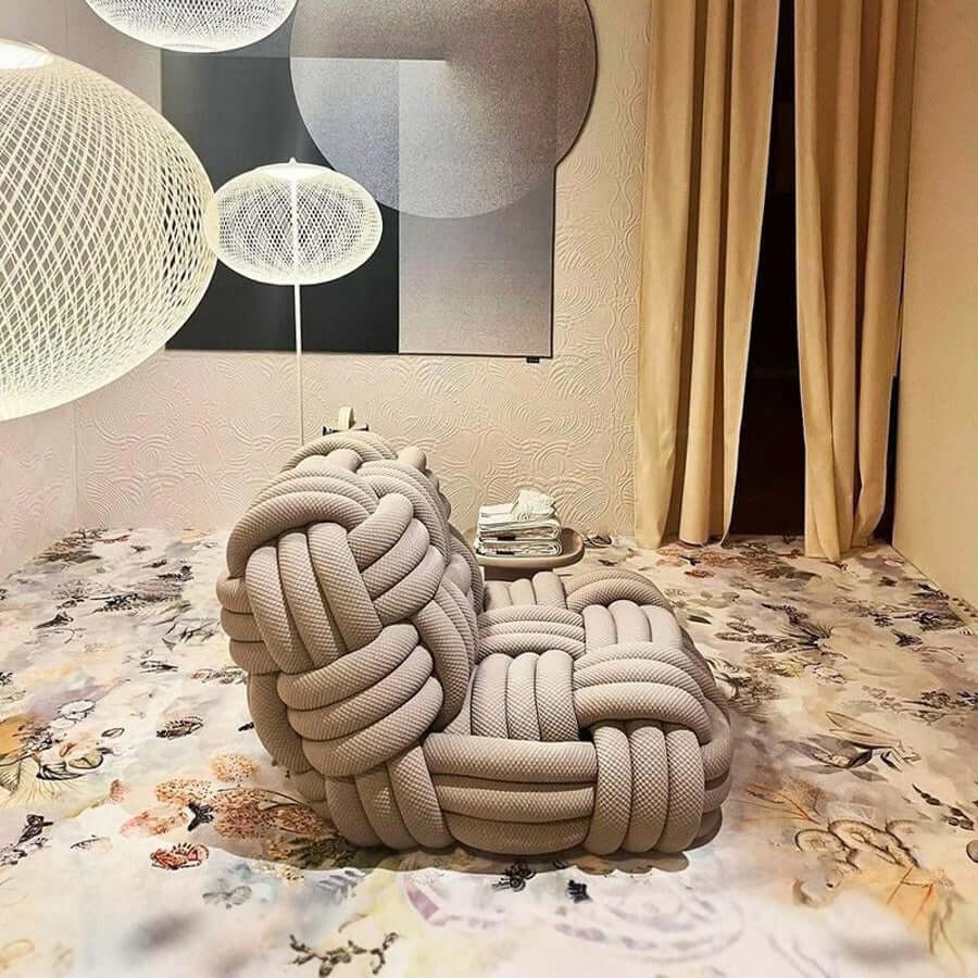 Stylish Chenille Accent Chair with Unique Weave Design