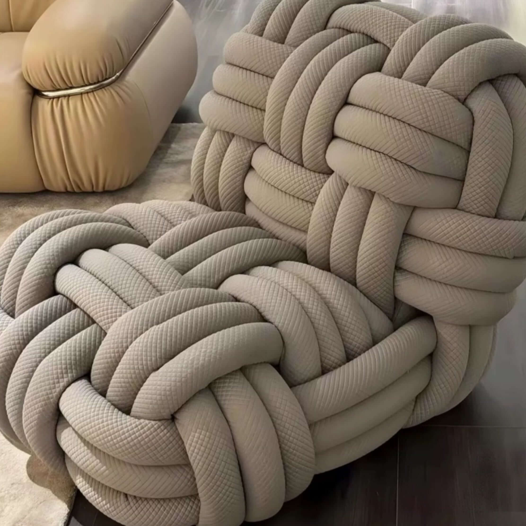 Stylish Chenille Accent Chair with Unique Weave Design