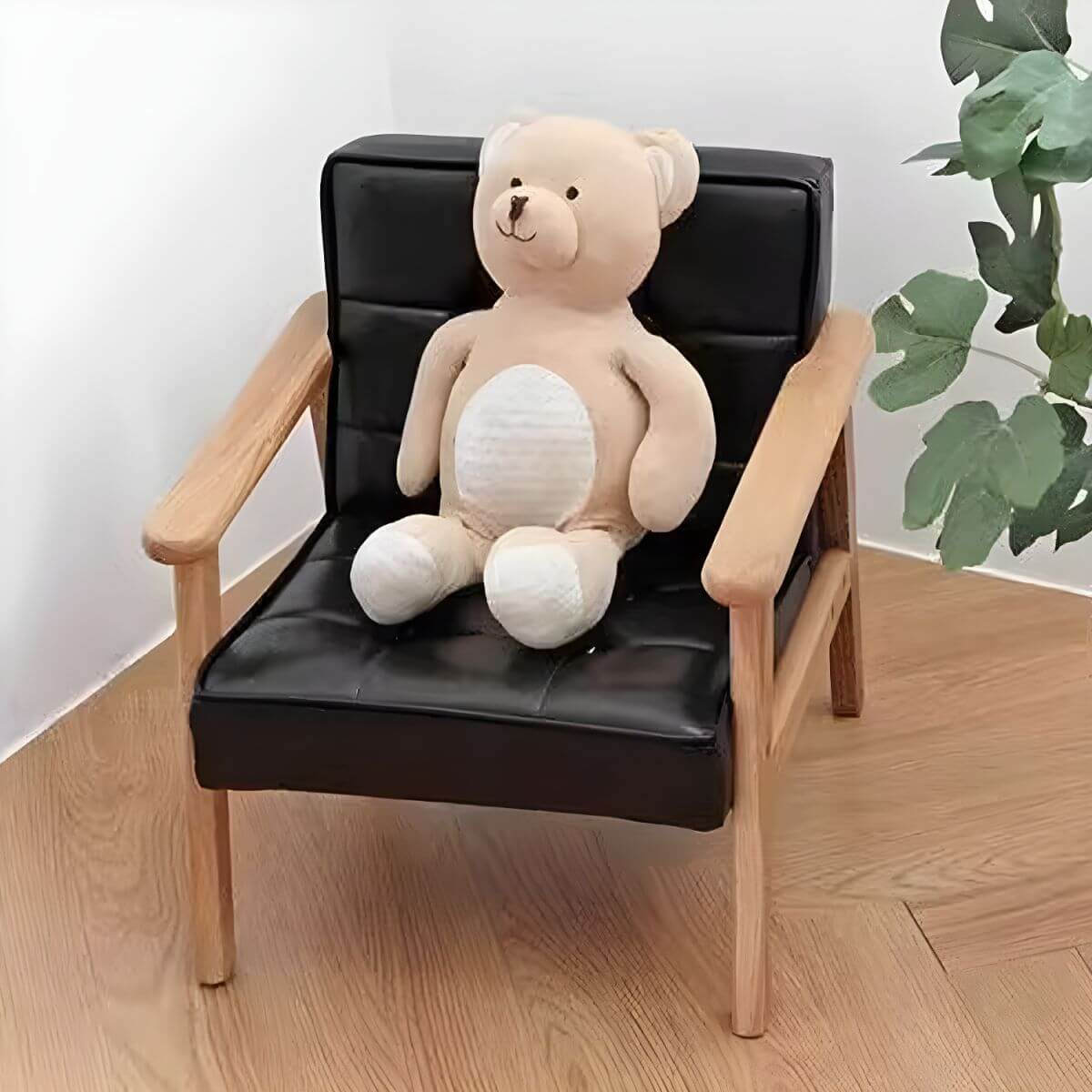 Stylish Foam Upholstered Kids Chair in Black, Brown, Green