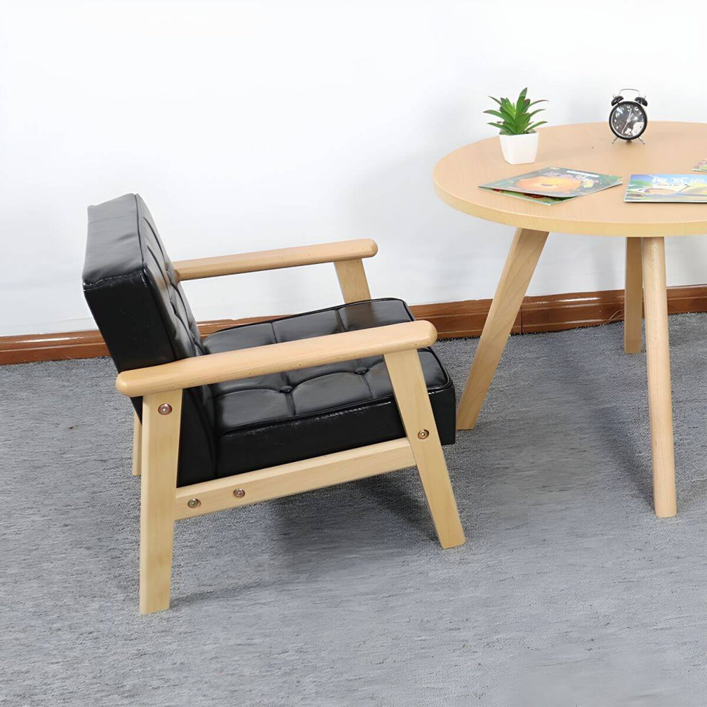 Stylish Foam Upholstered Kids Chair in Black, Brown, Green Main Product Image