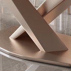 Stylish Hard Rock Plate Dining Table with X-Shaped Legs
