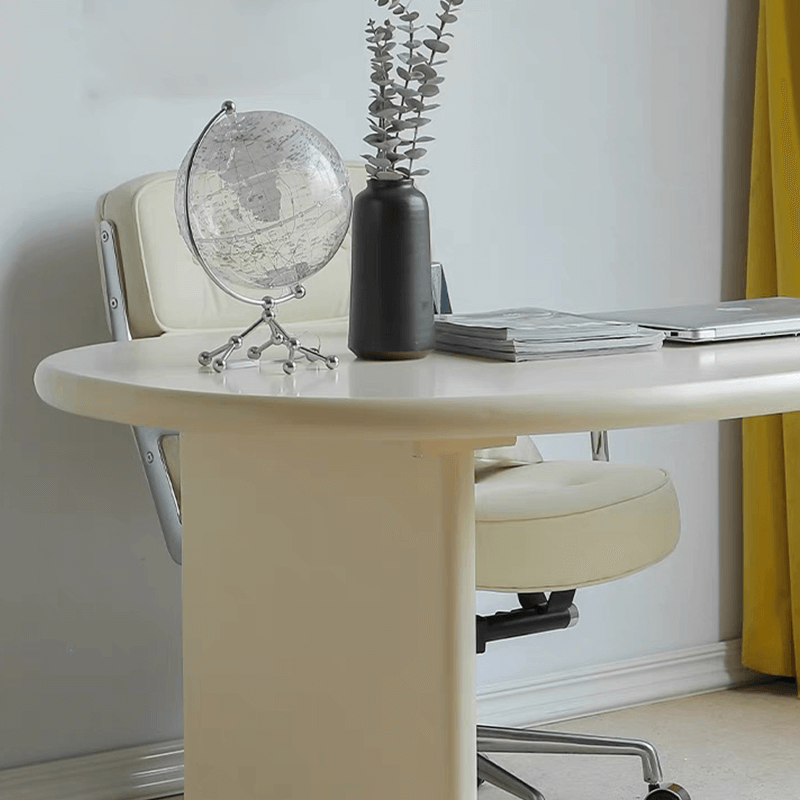 Stylish Pine Wood Office Desk Series - Asymmetrical Base