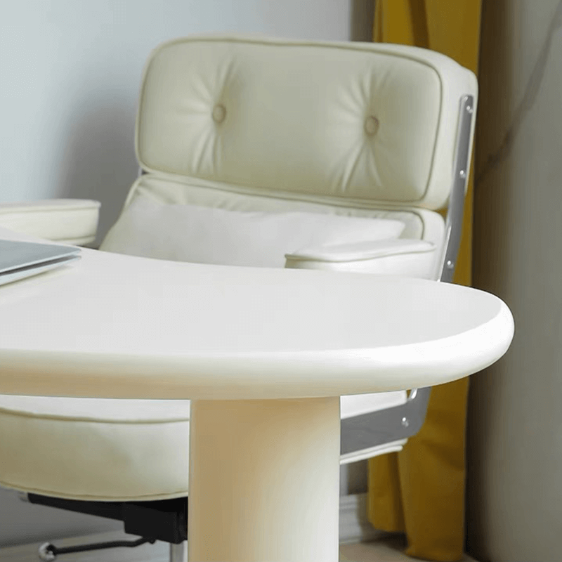 Stylish Pine Wood Office Desk Series - Asymmetrical Base