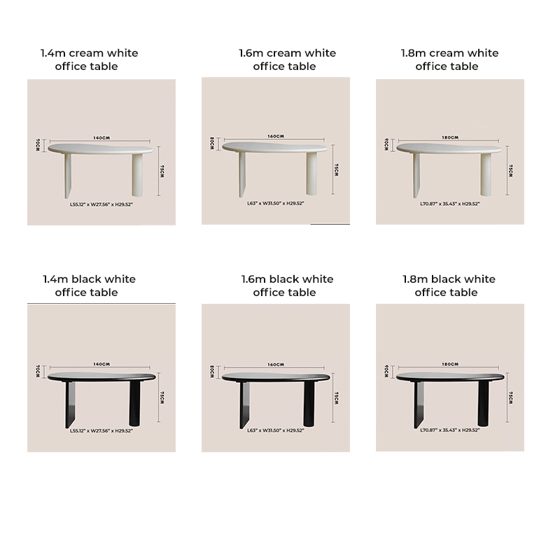 Stylish Pine Wood Office Desk Series - Asymmetrical Base