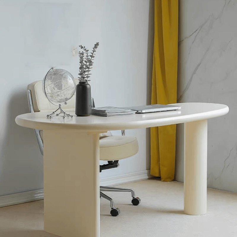 Stylish Pine Wood Office Desk Series - Asymmetrical Base