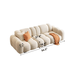 Stylish Three-Seater Sofa with Cloud-Inspired Contours