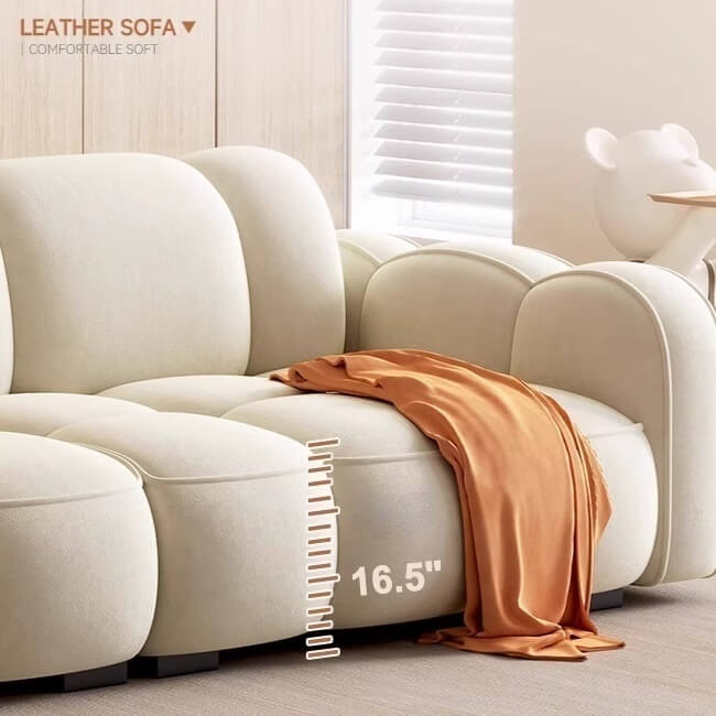 Stylish Three-Seater Sofa with Cloud-Inspired Contours