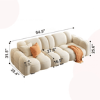 Stylish Three-Seater Sofa with Cloud-Inspired Contours Dimensions