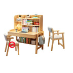 Stylish Walnut Kids Writing Desk with Open Shelves and Storage