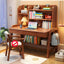 Stylish Walnut Kids Writing Desk with Open Shelves and Storage