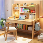 Stylish Walnut Kids Writing Desk with Open Shelves and Storage Main Product Image
