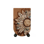 Sunflower Relief Wood Cabinet With Vintage Curved Silhouette Storage