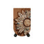 Sunflower Relief Wood Cabinet With Vintage Curved Silhouette Storage