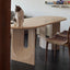 Swirl Arch Base Travertine Dining Table, Oval Sculptural Series