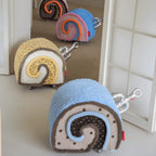 Swiss Roll Accent Stool with Wheels, Plush Color-Block Decor Piece