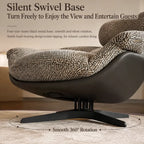 Swivel Cocoon Lounge Chair With Textured Upholstery and Sculptural Shell