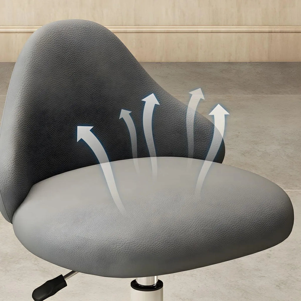Swivel Leather Styling Chair with Adjustable Height and 5-Wheel Base