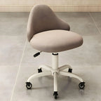 Swivel Leather Styling Chair with Adjustable Height and 5-Wheel Base