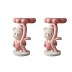 Tall Modern Figurine Base End Table with Fiberglass Round Top