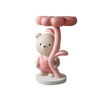 Tall Modern Figurine Base End Table with Fiberglass Round Top