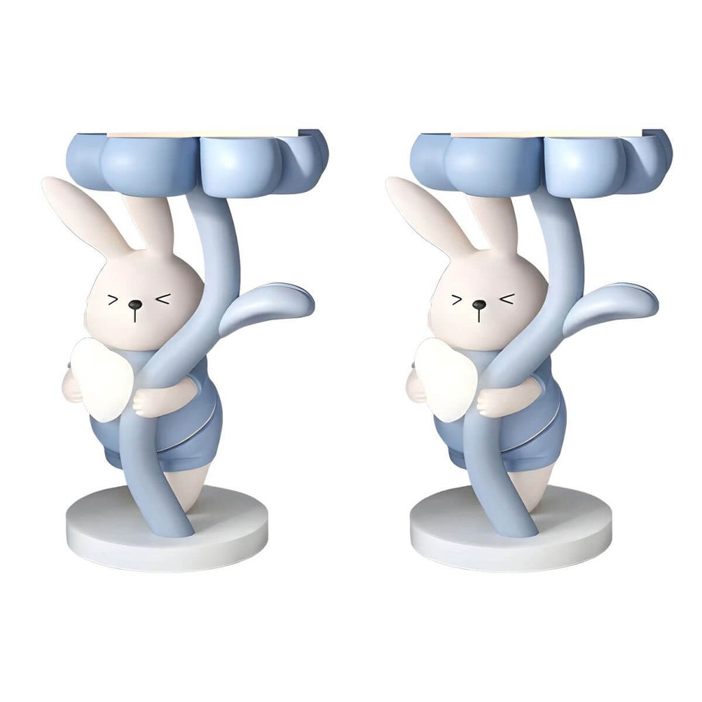 Tall Modern Figurine Base End Table with Fiberglass Round Top