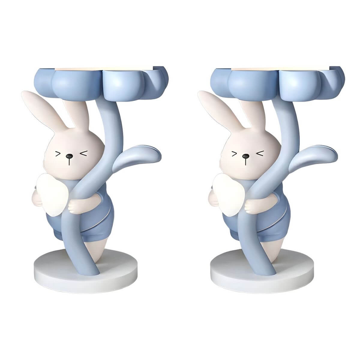 Tall Modern Figurine Base End Table with Fiberglass Round Top