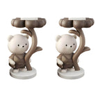 Tall Modern Figurine Base End Table with Fiberglass Round Top