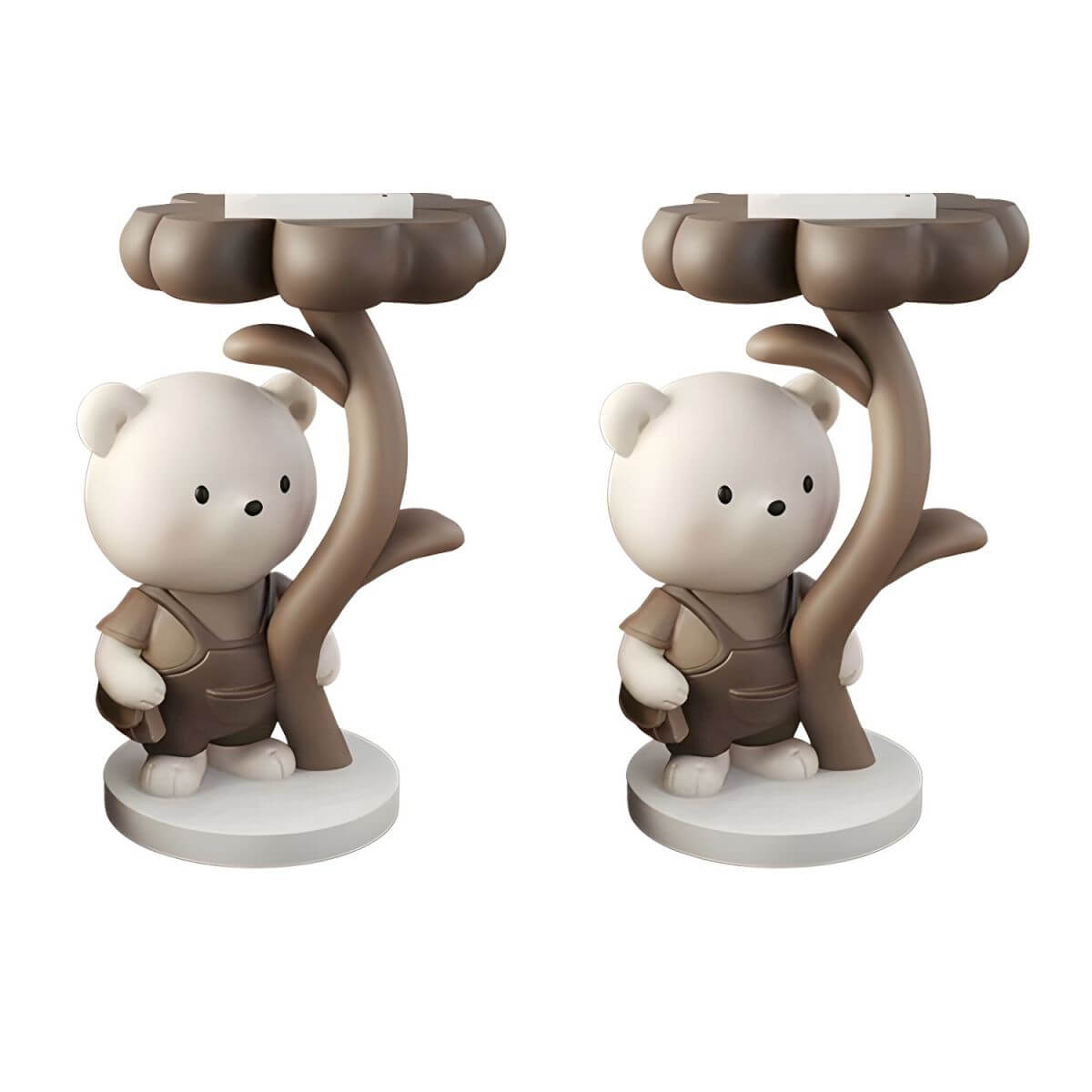 Tall Modern Figurine Base End Table with Fiberglass Round Top