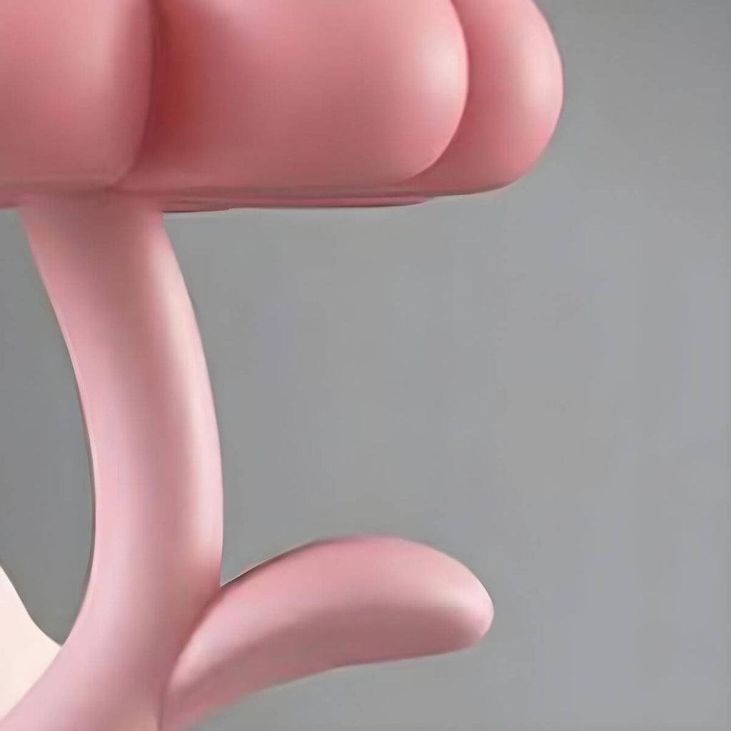 Tall Modern Figurine Base End Table with Fiberglass Round Top