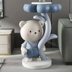 Tall Modern Figurine Base End Table with Fiberglass Round Top