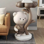 Tall Modern Figurine Base End Table with Fiberglass Round Top