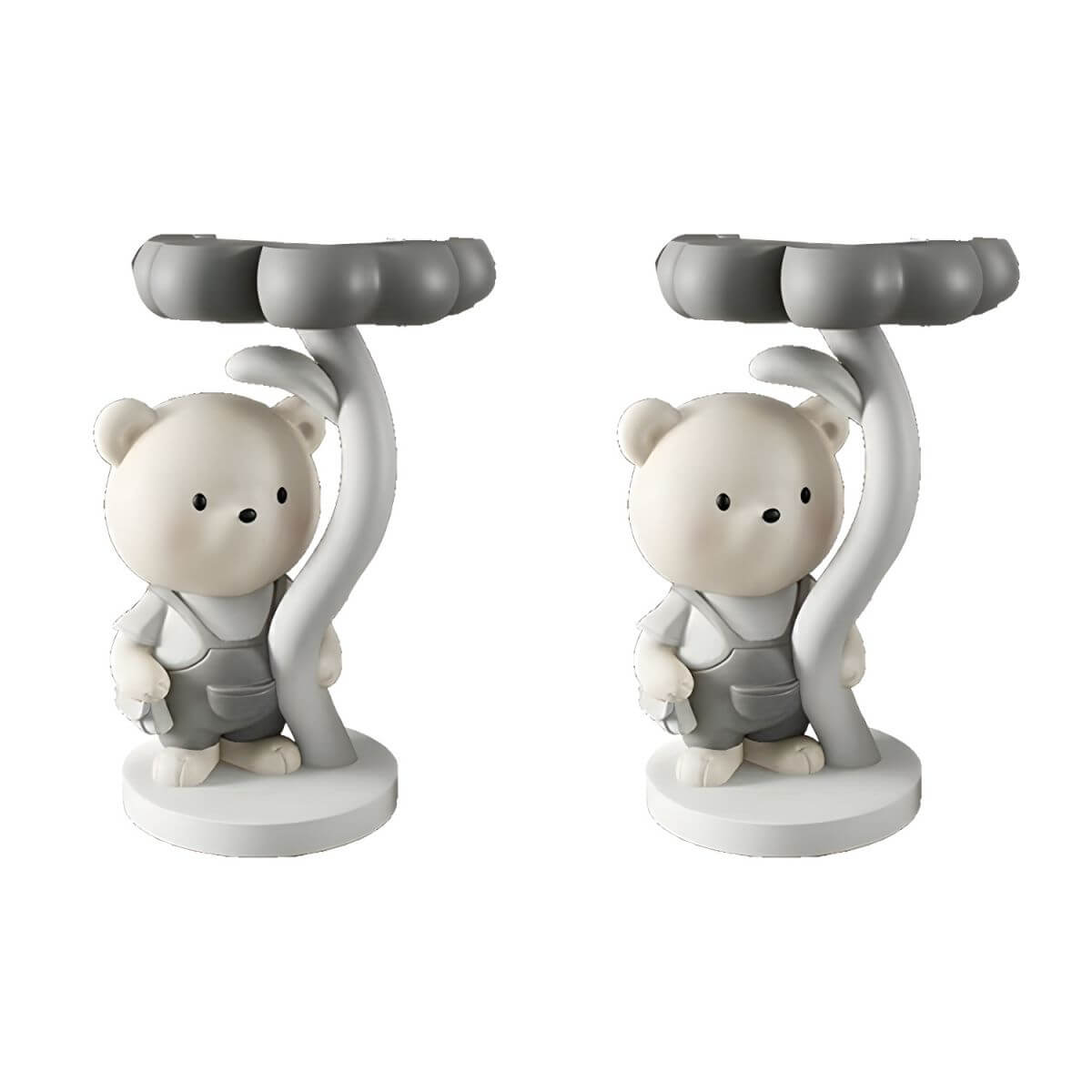 Tall Modern Figurine Base End Table with Fiberglass Round Top