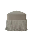Tassel Sculptural Ottoman Stool in Cream Gray Caramel for Entryway