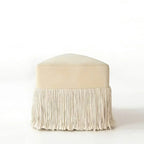 Tassel Sculptural Ottoman Stool in Cream Gray Caramel for Entryway