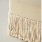 Tassel Sculptural Ottoman Stool in Cream Gray Caramel for Entryway