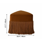 Tassel Sculptural Ottoman Stool in Cream Gray Caramel for Entryway Dimensions