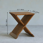 Teak Outdoor Lounge Chairs and Folding Tables with Cushioned Resort Style