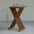 Teak Outdoor Lounge Chairs and Folding Tables with Cushioned Resort Style